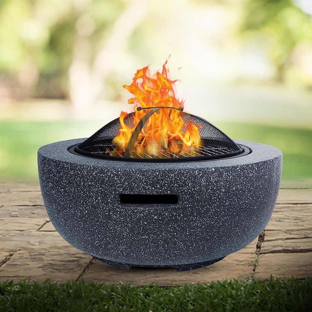 Deluxe Heat-Resistant Fire Pit in Magnesium Oxide with Handles