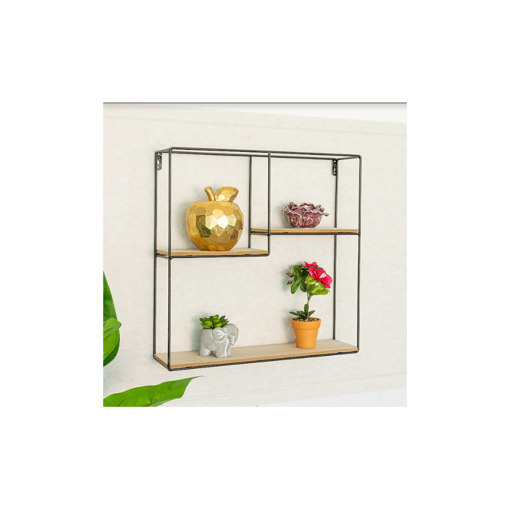 Multi-Section Square Wall Shelf, Modern and Versatile Display