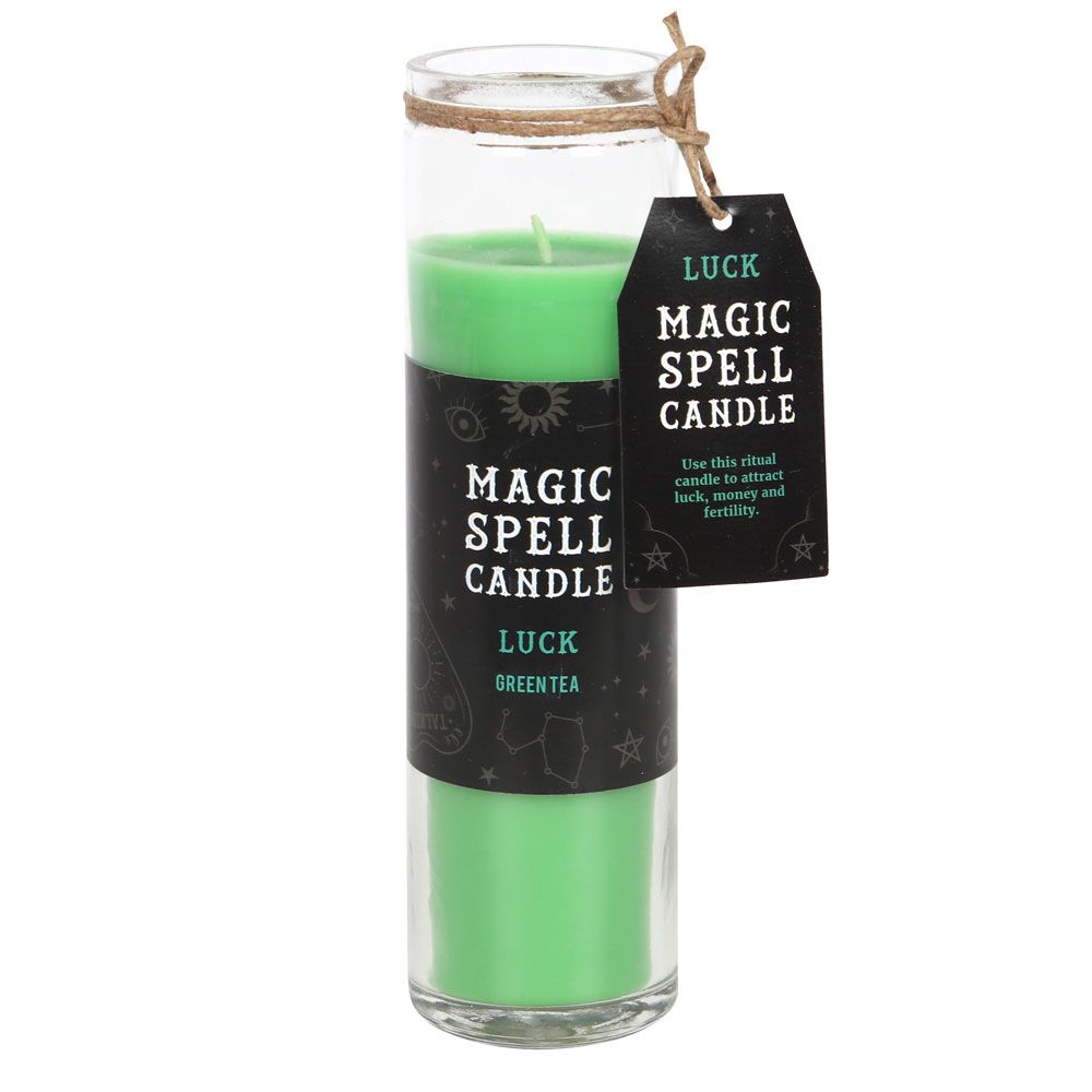 Green Tea 'Luck' Spell Tube Candle, Fresh and Enchanting