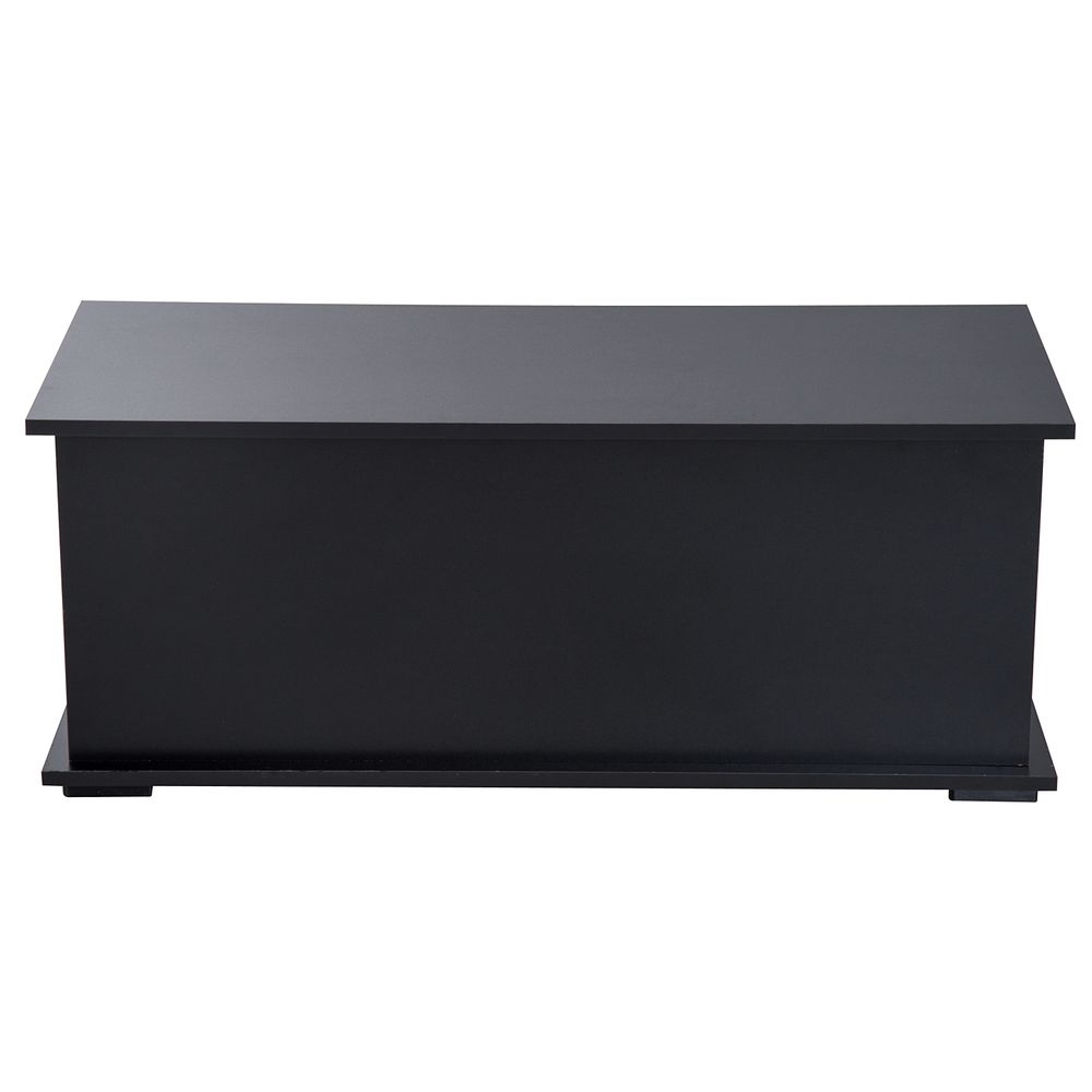 Black Ottoman Storage Box: Chest Cabinet with Lid, Keepsake Chipboard