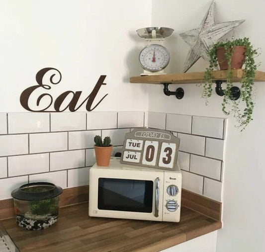 Rusty EAT Curly word kitchen sign decoration