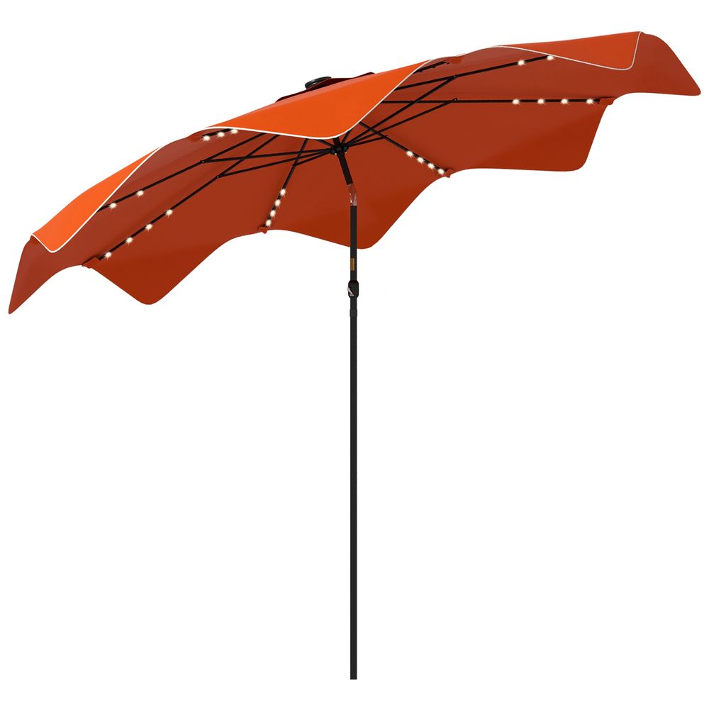 Garden Parasol Umbrella with LED Lights and Tilt Function for Tables