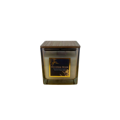 Incense Noir Scented Candle with Wooden Lid, Sophisticated Aroma