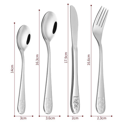 8-Piece Little Bear Cutlery Set – Stainless Steel Kids Safe Flatware Tableware