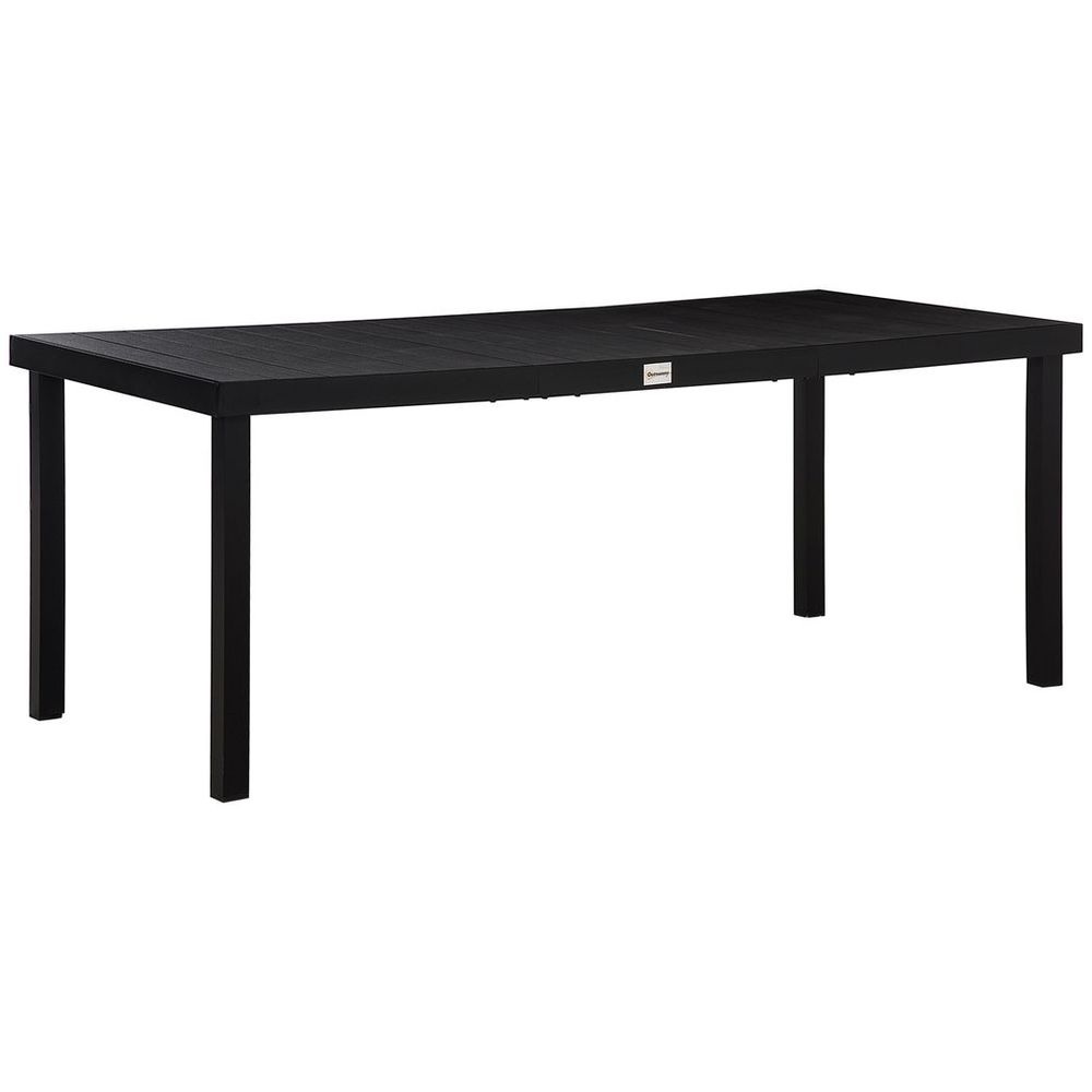 Black Garden Dining Table for 8 with Aluminium Frame for Patio & Lawn