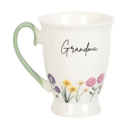 Grandma Wildflower Pedestal Mug, Charming and Sentimental