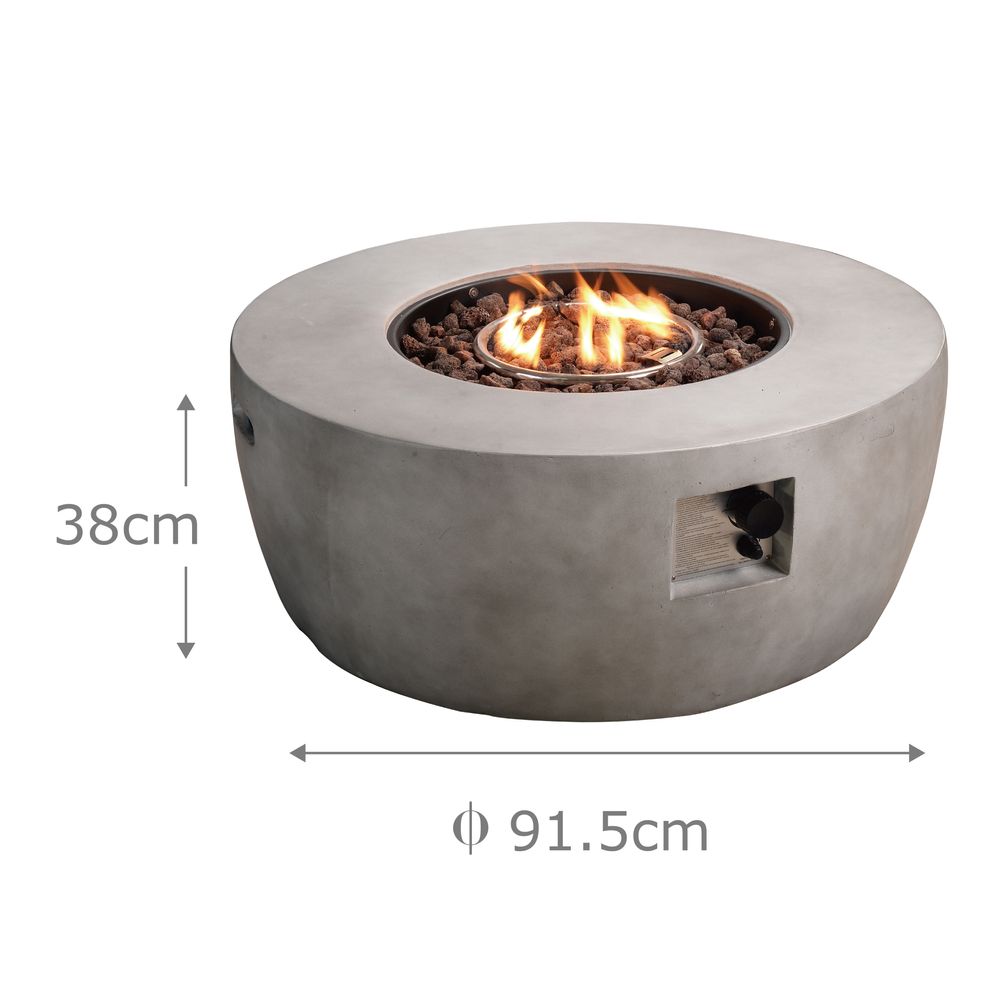 Garden Gas Fire Pit Table Heater with Lava Rocks & Cover