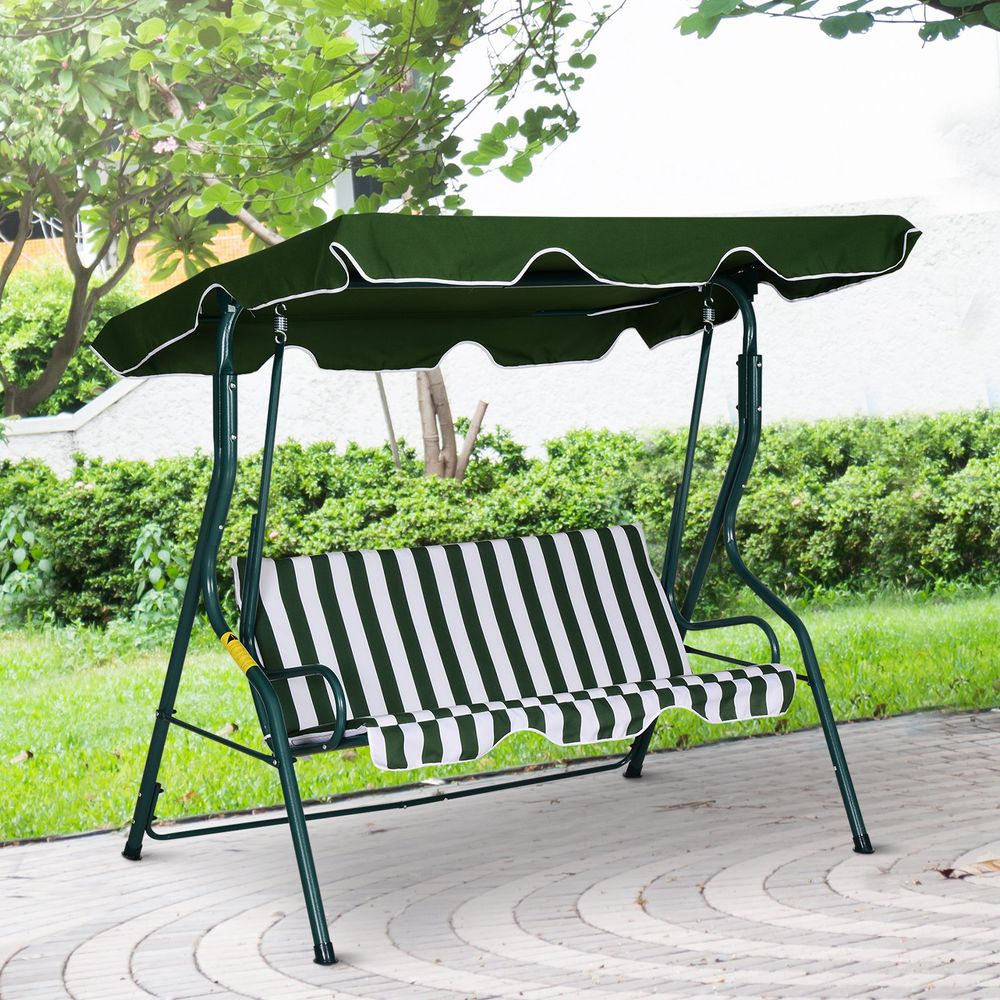 Steel 3-Seater Swing Chair with Canopy, Comfortable and Elegant