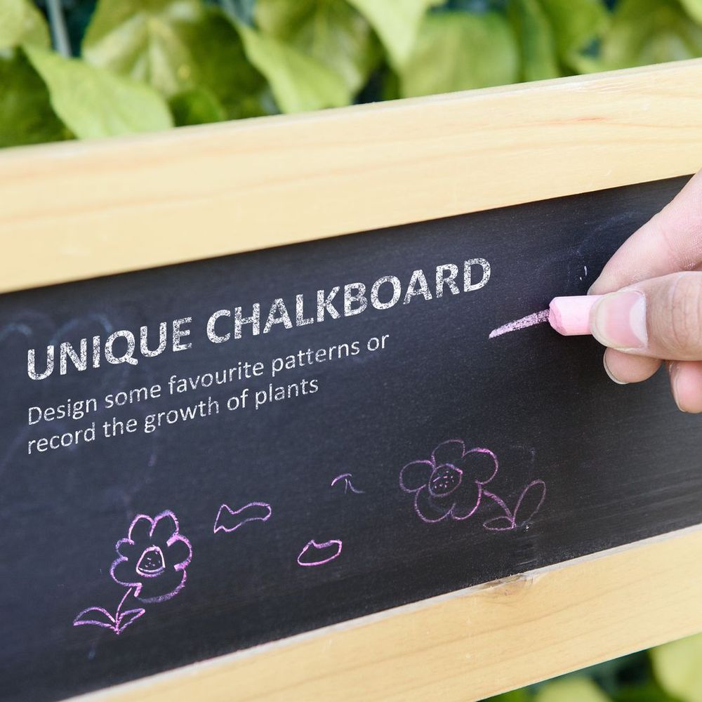 Potting Bench Table Workstation w/ Chalkboard, Sink, Hooks and Drawer