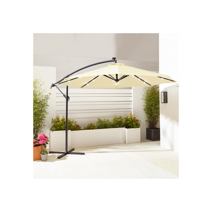 Neo 3M Cream Outdoor Freestanding Parasol with LED Lights