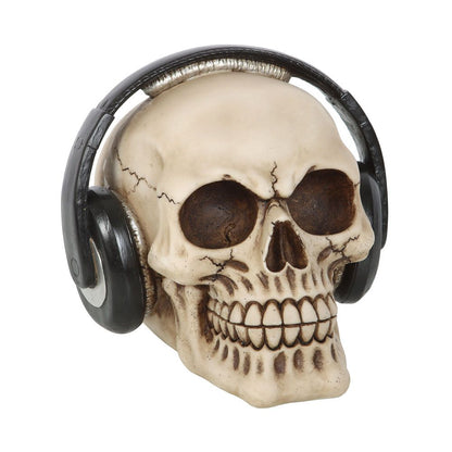 Skull Ornament with Headphones, Funky and Unique