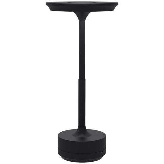 HOMCOM LED Cordless Table Lamp with Battery Operated for Bedroom, Black
