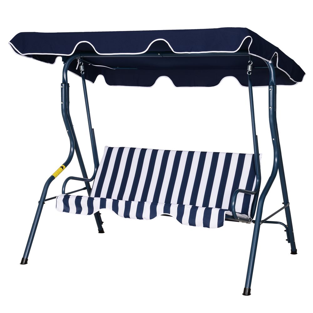 Steel 3-Seater Swing Chair with Canopy, Comfortable and Elegant