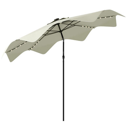 Garden Parasol Umbrella with LED Lights and Tilt Function for Tables