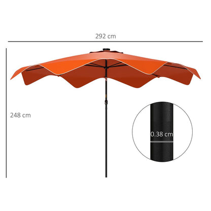 Garden Parasol Umbrella with LED Lights and Tilt Function for Tables