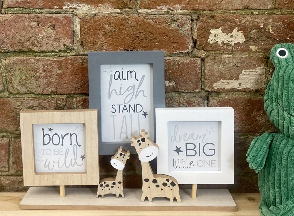 Triple Photo Frame on Wooden Stand, Stylish and Functional