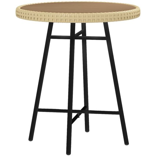 Natural PE Rattan Side Table for Indoor, Outdoor, Balcony, or Patio