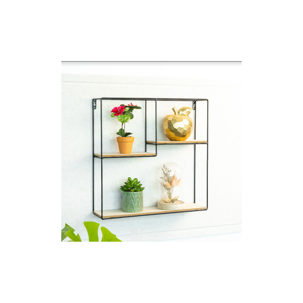 Multi-Section Square Wall Shelf, Modern and Versatile Display